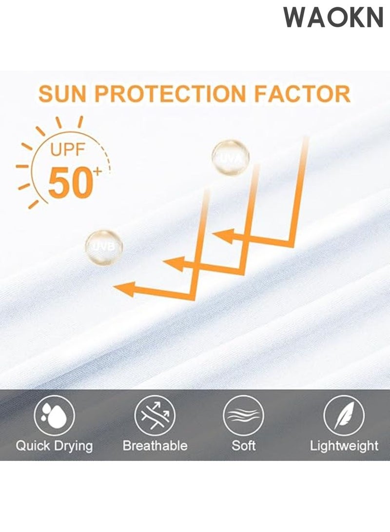 WAOKN Men and women's Hoodies UPF 50+ Sun Protection Performance Long Sleeve T-Shirt , UV Breathable Men and women's UPF 50+  Men and women Sun Protection Swim Hoodie Long Sleeve Quick Dry Outdoor Hoodies , unisex , white . - Image 4